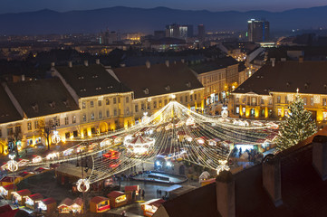 Fototapeta premium Christmas market in Sibiu, Romania