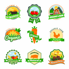 Green food logotype collection