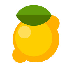 Illustration of lemon in flat style.