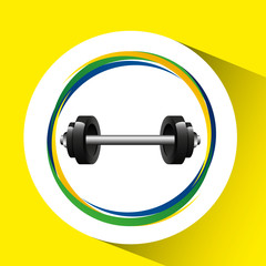 weight olympic games brazilian flag colors vector illustration eps 10