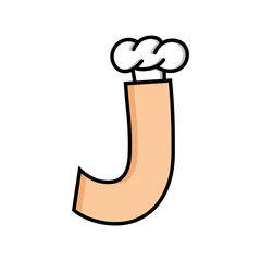 chef hat logo logotype theme with initial letter