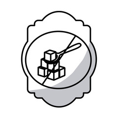 Frame of sugar free icon. Dessert sweet candy food and organic theme. Isolated design. Vector illustration