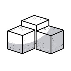 Sugar cube icon. Dessert sweet candy food and organic theme. Isolated design. Vector illustration