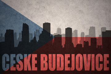 Naklejka premium abstract silhouette of the city with text Ceske Budejovice at the vintage czech republic flag