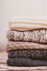 Collection of woolen clothes