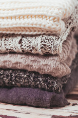 Collection of woolen clothes