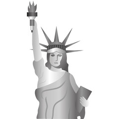 liberty statue landmark icon vector illustration design