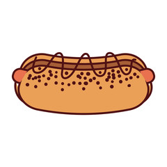 Hot dog con. Fast food urban american and menu theme. Isolated design. Vector illustration