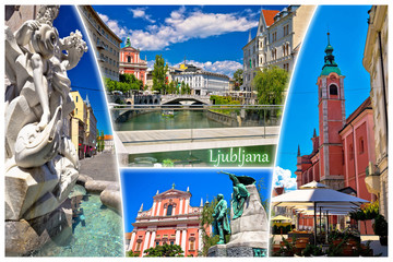 City of Ljubljana tourist postcard with label