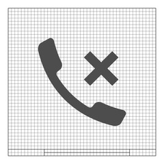Hang up the phone flat vector icon