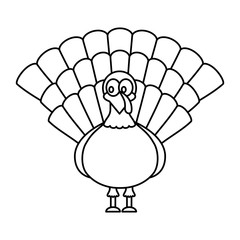 turkey tanksgiving character icon vector illustration design