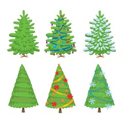 Christmas tree vector set
