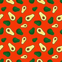 Fruits avocado seamless patterns vector