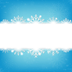 Fototapeta na wymiar Christmas background with snowflakes and copyspace for text. Vector