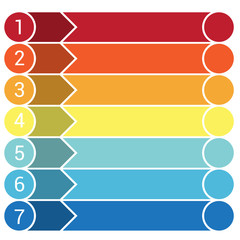 Obraz premium Template Infographic 7 horizontal strips