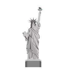 liberty statue landmark icon vector illustration design