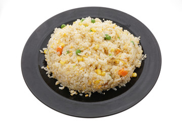 Chinese food. Rice with eggs and vegetables