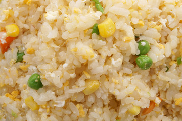 Chinese food. Rice with eggs and vegetables