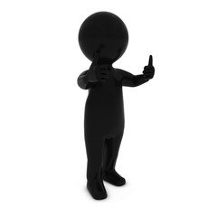 Black 3D Man Character with Two Thumbs Up 3D Illustration