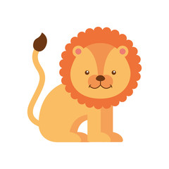 lion cute animal icon vector illustration design