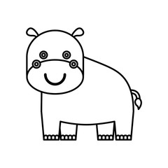 Obraz premium cute hippo animal isolated icon vector illustration design