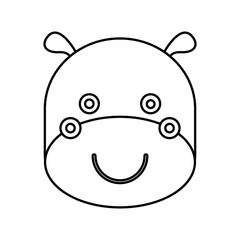 cute hippo animal isolated icon vector illustration design