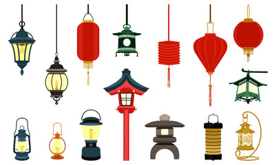 Fototapeta na wymiar Vector Lantern Icon Illustration - Arabic Chinese Japanese and Modern