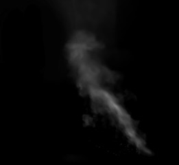 Smoke steam on black background