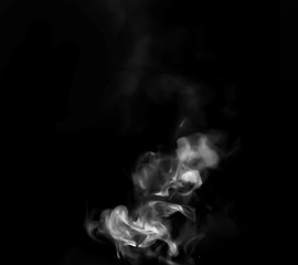 Smoke steam on black background