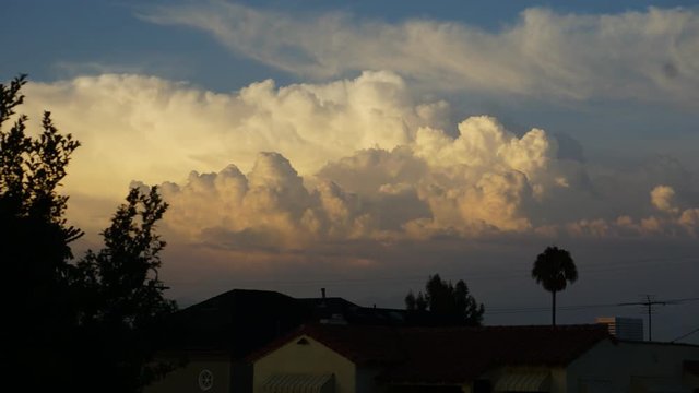 Time Lapse of Giant Storm clouds over Los Angeles California at sunset