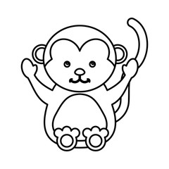 cute monkey animal isolated icon vector illustration design