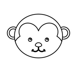 cute monkey animal isolated icon vector illustration design