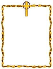 Christian frame design with cross and crown of thorns 