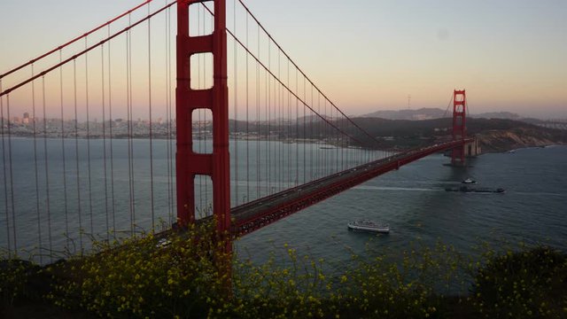 Sunset over the Golden Gate Bridge Time Lapse