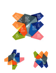 Abstract paper geometric infographic templates