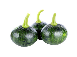 Green pumpkin isolated on the white background
