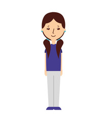 young woman avatar character vector illustration design