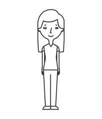 young woman avatar character vector illustration design