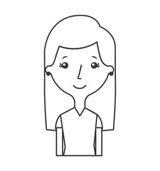 young woman avatar character vector illustration design