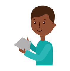 young man with letter character vector illustration design