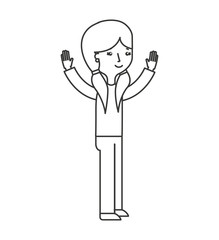young woman avatar character vector illustration design