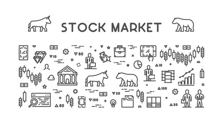 Vector line web concept stock market