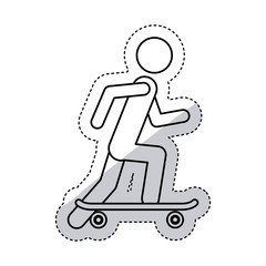 Pictogram practice skateboarding icon. Sport hobby people person and human theme. Isolated design. Vector illustration