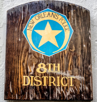 New Orleans Police 8th District Station Sign