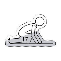 Runner pictogram icon. Sport hobby people person and human theme. Isolated design. Vector illustration
