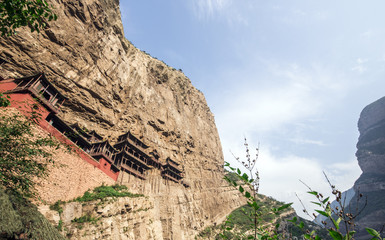 Hangende tempel in de provincie Shanxi, China 