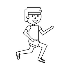 athlete running character icon vector illustration design