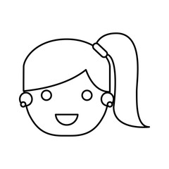 young woman avatar character vector illustration design