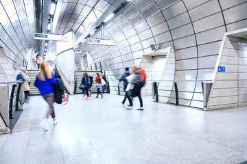London train tube station in rush hour