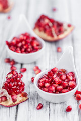 Portion of Pomegranate seeds (selective focus)
